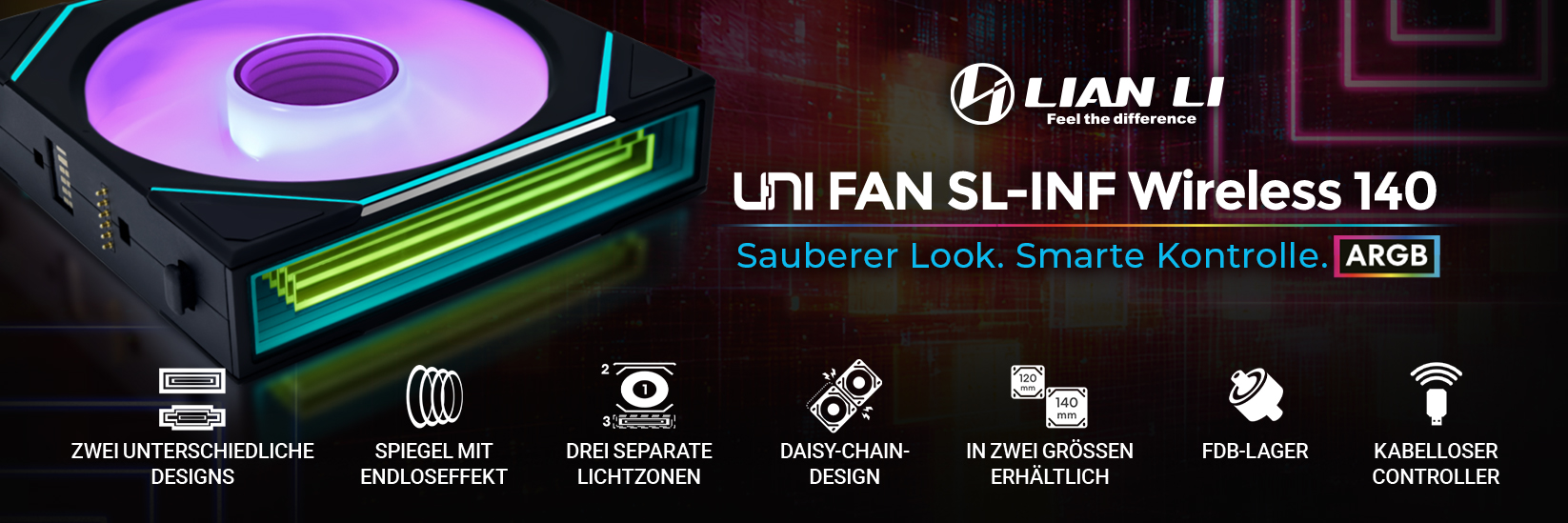 Lian Li UNI FAN SL WIRELESS Lian Li UNI FAN SL WIRELESS 140 Banner
