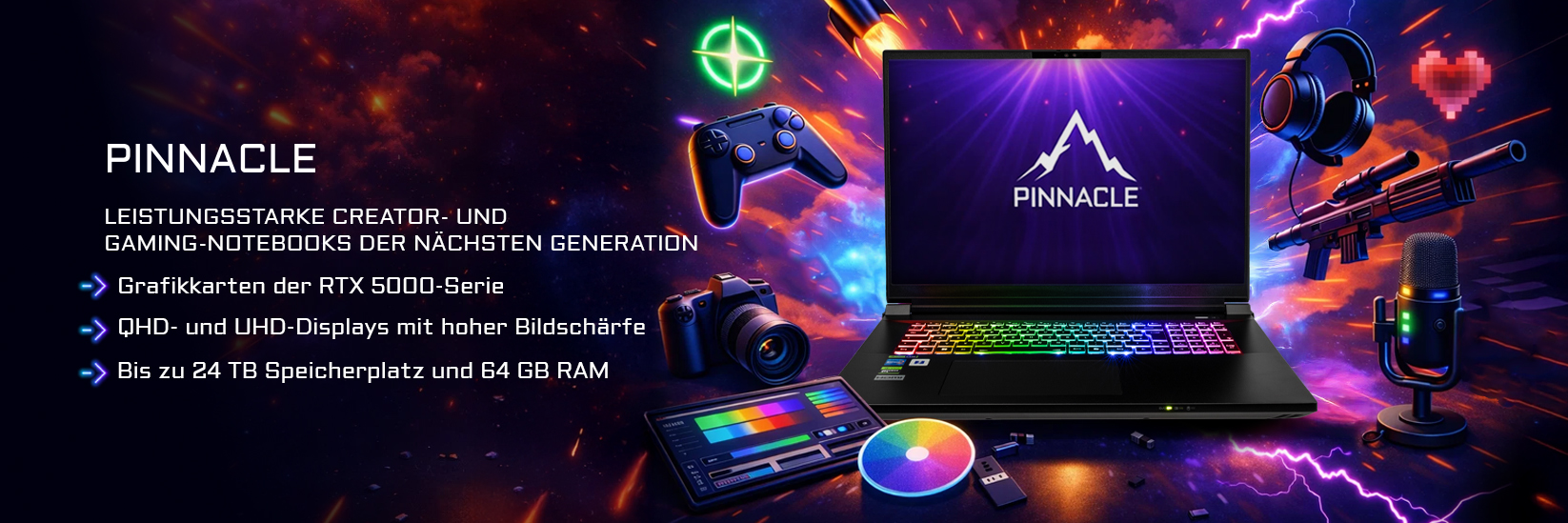 Pinnacle Gaming Laptops Banner Pinnacle Gaming Laoptops