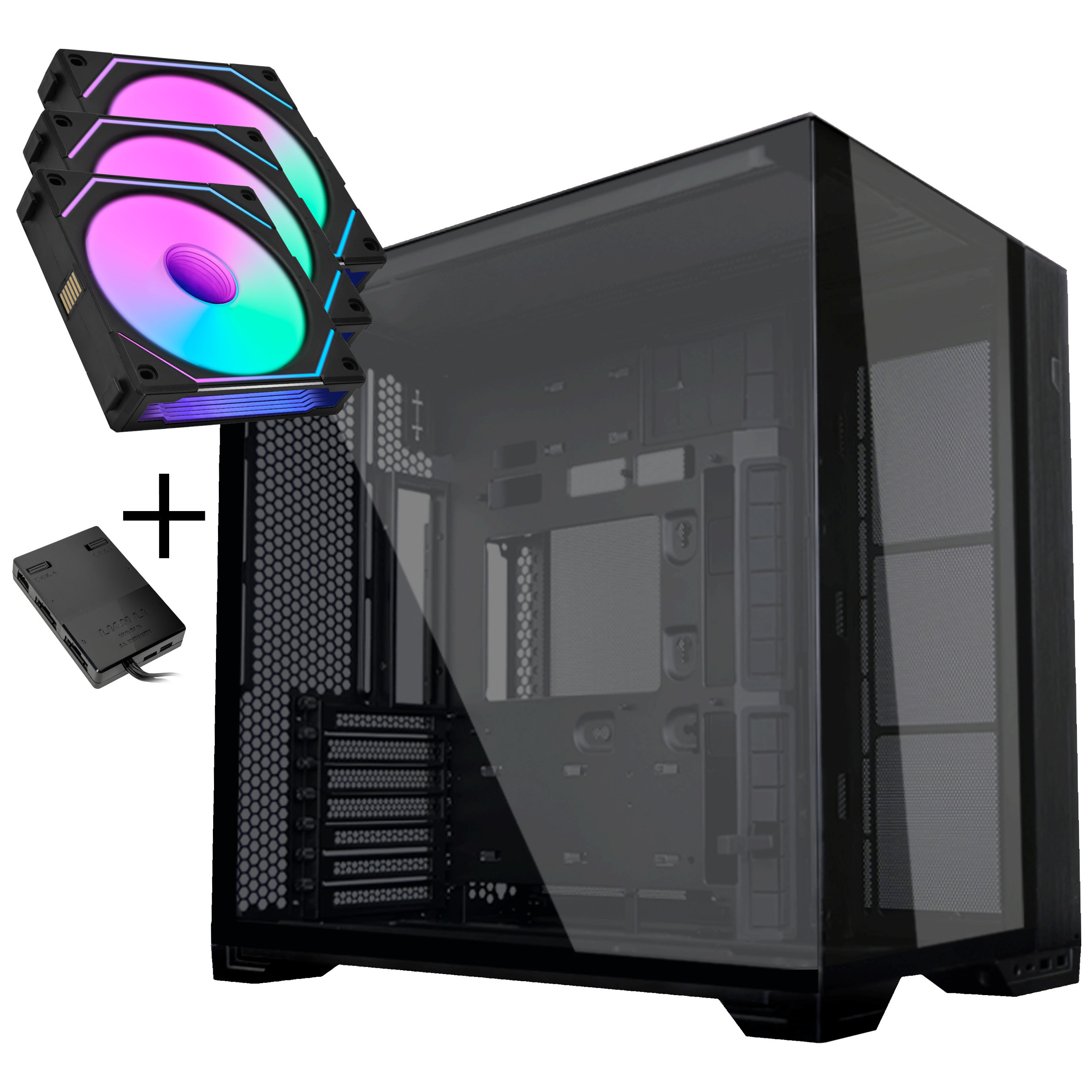 Lian Li O11 Vision Compact PC Case Bundle + 3x UNI FAN SL-INF