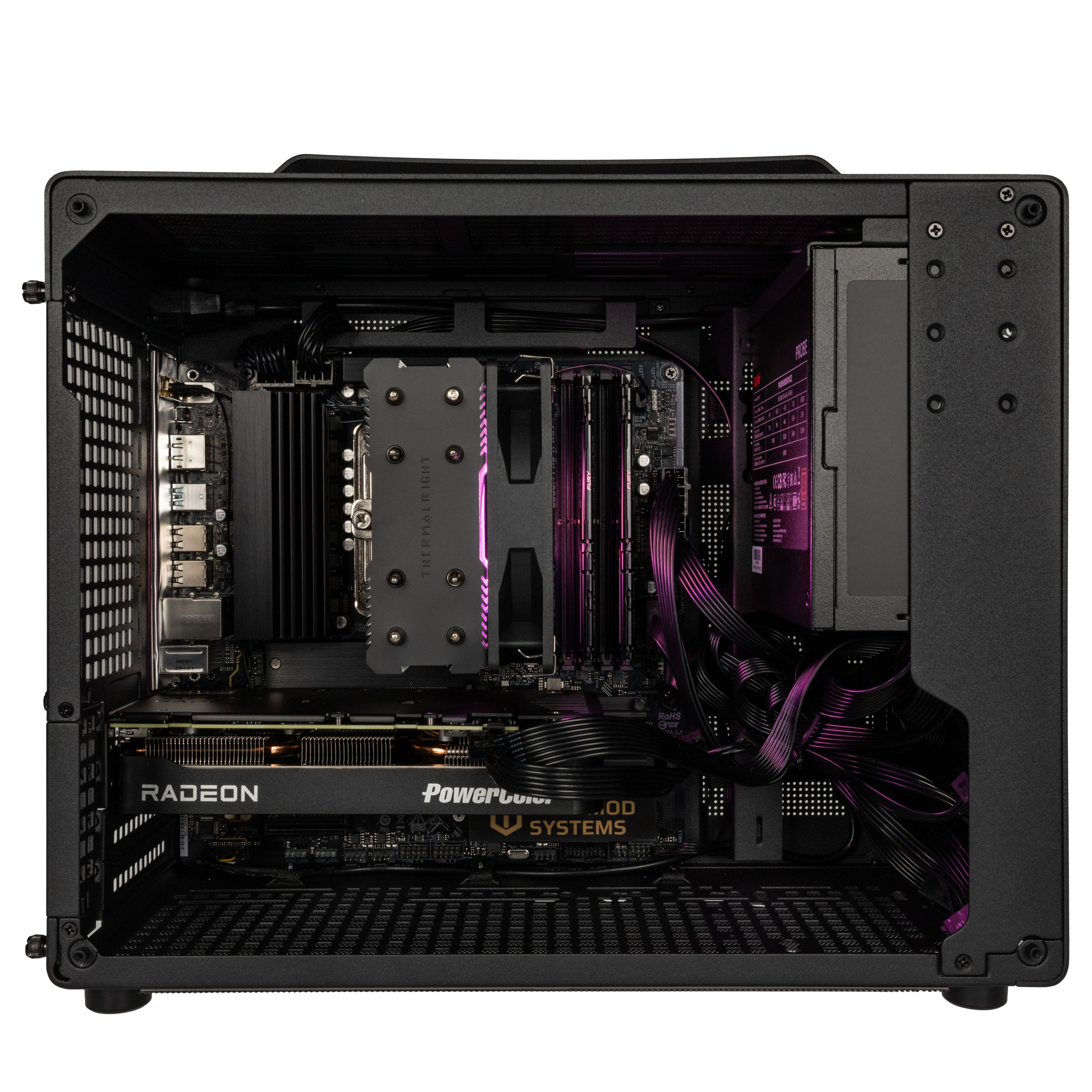 Dampfmaschine Gaming-PC geschlossen offen